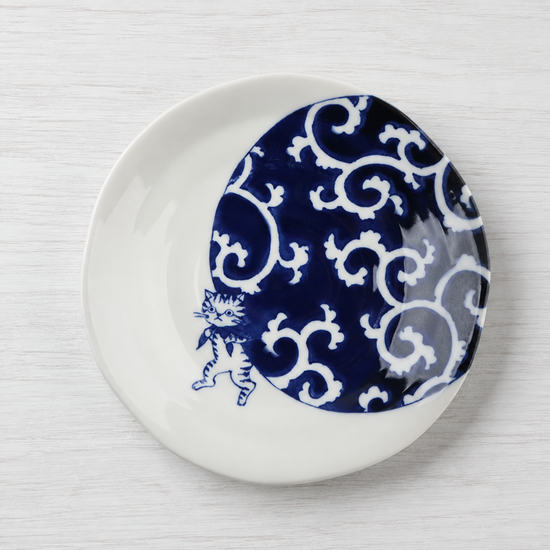 Cat Burglar Plate 6.5 in Blue-White