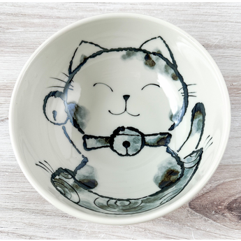 Fortune Cat Bowl 6.25 in Pink