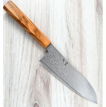 Hatsukokoro Ryuhyo SG2 Migaki Damascus Santoku 180mm