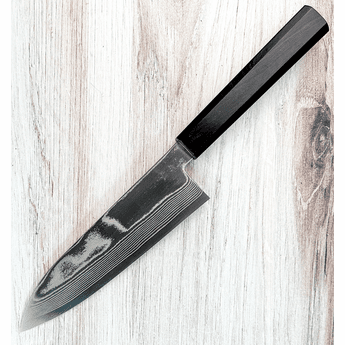 Hatsukokoro Silver 3 Damascus Santoku 180mm