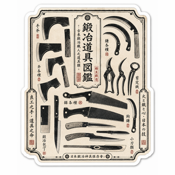 Japanese Blacksmith Tools Sticker