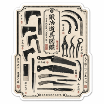 Japanese Blacksmith Tools Sticker