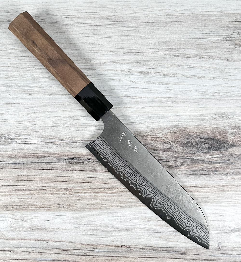 Kato Nashiji Suminagashi Santoku 165mm Walnut