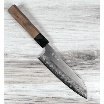 Kato Nashiji Suminagashi Santoku 165mm Walnut