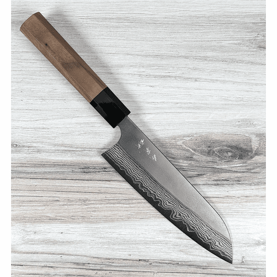 Kato Nashiji Suminagashi Santoku 165mm Walnut