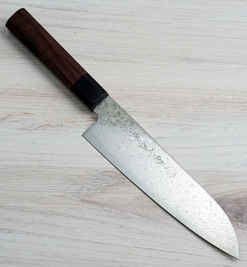 Kikuichi Swedish Warikomi Damascus Santoku 180mm