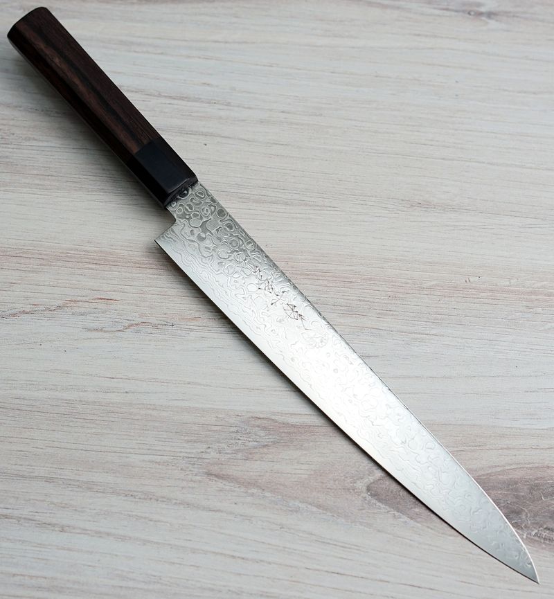 Kikuichi Swedish Warikomi Damascus Sujihiki 240mm|AEB-L|CKTG