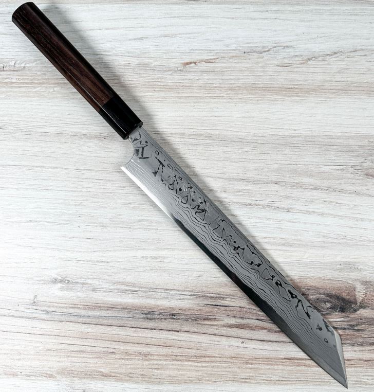 調理器具 Hideo Kitaoka Deba Shorogami Damascus Deba 12 cm Hideo Kitaoka Black Shirogami#2/Iron Damascus – Japan
