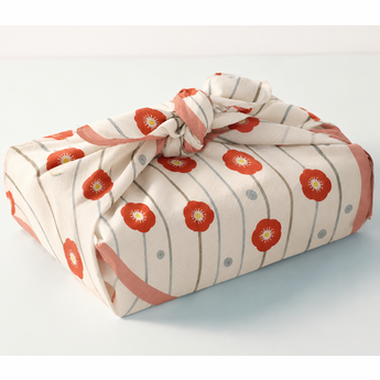 Kurochiku Plum White Chirimen Furoshiki 44cm