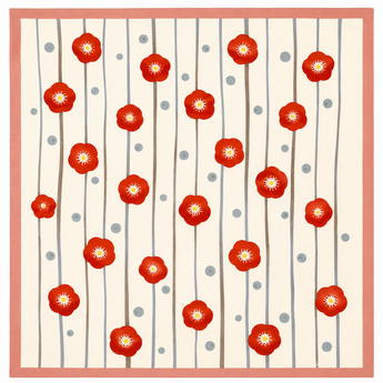 Kurochiku Plum White Chirimen Furoshiki 44cm