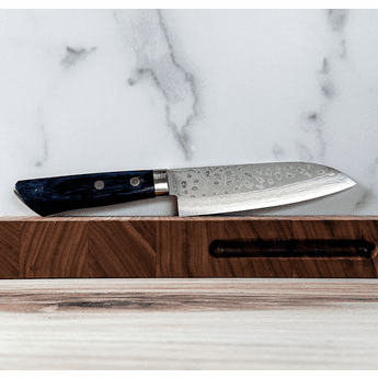 Masutani VG10 Damascus Mini Santoku 130mm Blue