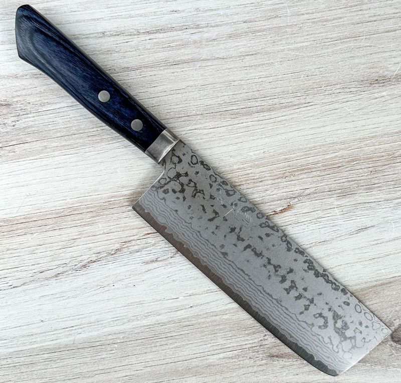 Masutani VG10 Damascus Nakiri 165mm Blue