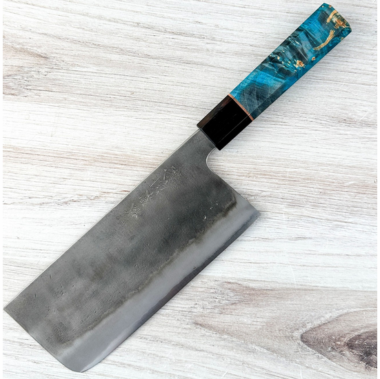 Matsubara Blue #2 Nashiji Tall Nakiri 175mm Custom