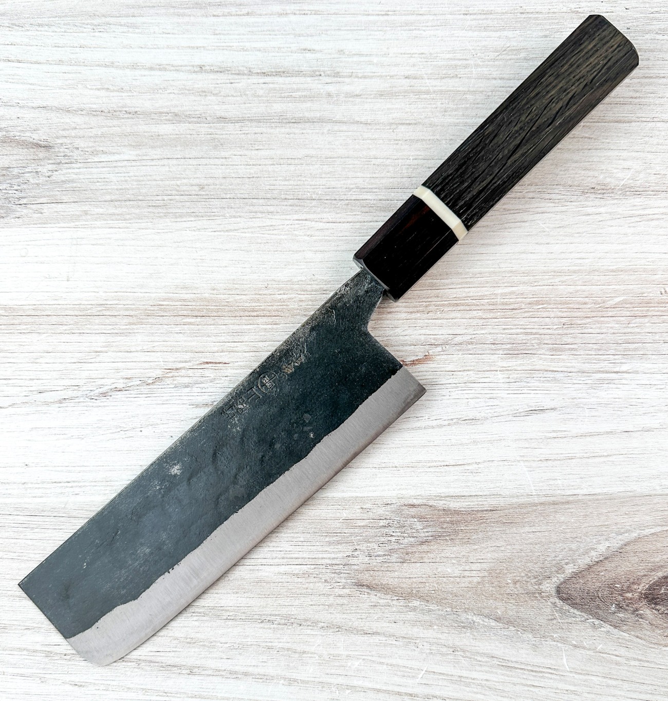 岸170 nakamura Nakamura Blue #2 Nakiri 165mm Bog Oak