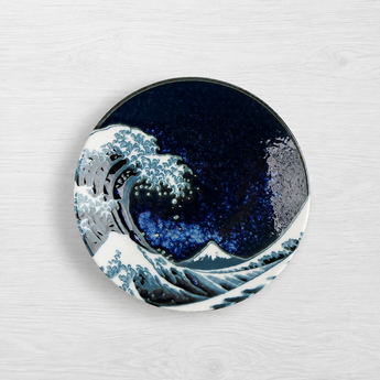 Namako Blue Great Wave Plate 4.75 in