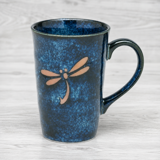 Navy Blue Dragonfly Mug