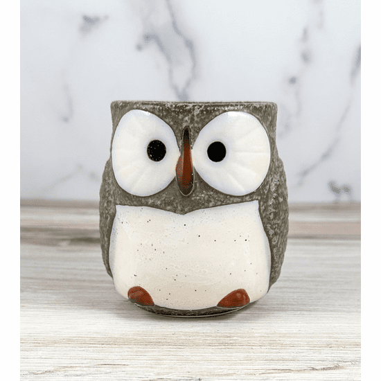 Japanese Mino Ware Owl Mug – Sage Green (12.8 oz)