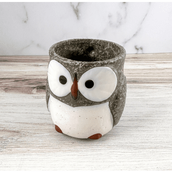 Japanese Mino Ware Owl Mug – Sage Green (12.8 oz)