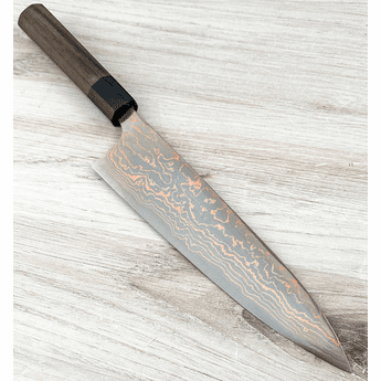 Saji Rainbow Blue #2 Damascus Wa Gyuto 210mm