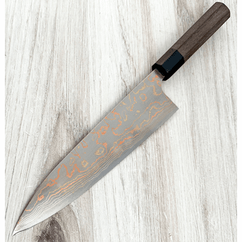 Saji Rainbow Blue #2 Damascus Wa Gyuto 210mm