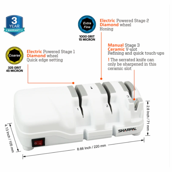 Sharpal Electric Knife Sharpener with Diamond Wheel
