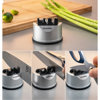 Sharpal Knife and Scissors Sharpener with Suction Cup