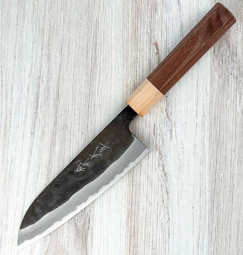 Shiro Kamo Aogami Super Santoku 165mm|Chef Knives To Go