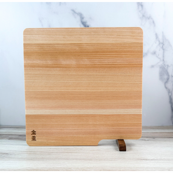 Small Self Standing Hinoki Cutting Board 8.7 x 8.7 x 0.5 inches