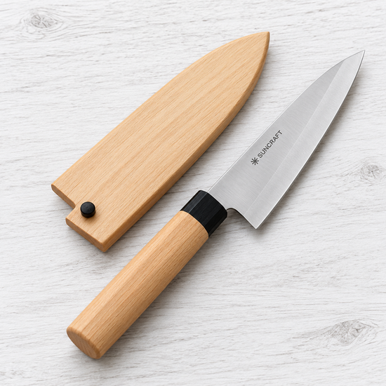Suncraft Utility Knife with Wood Sheath
