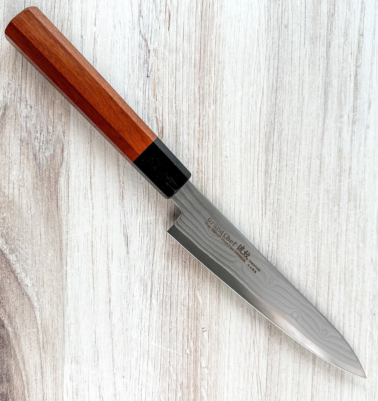 Sakai Takayuki Hamon Damascus Petty 150mm|Aoki
