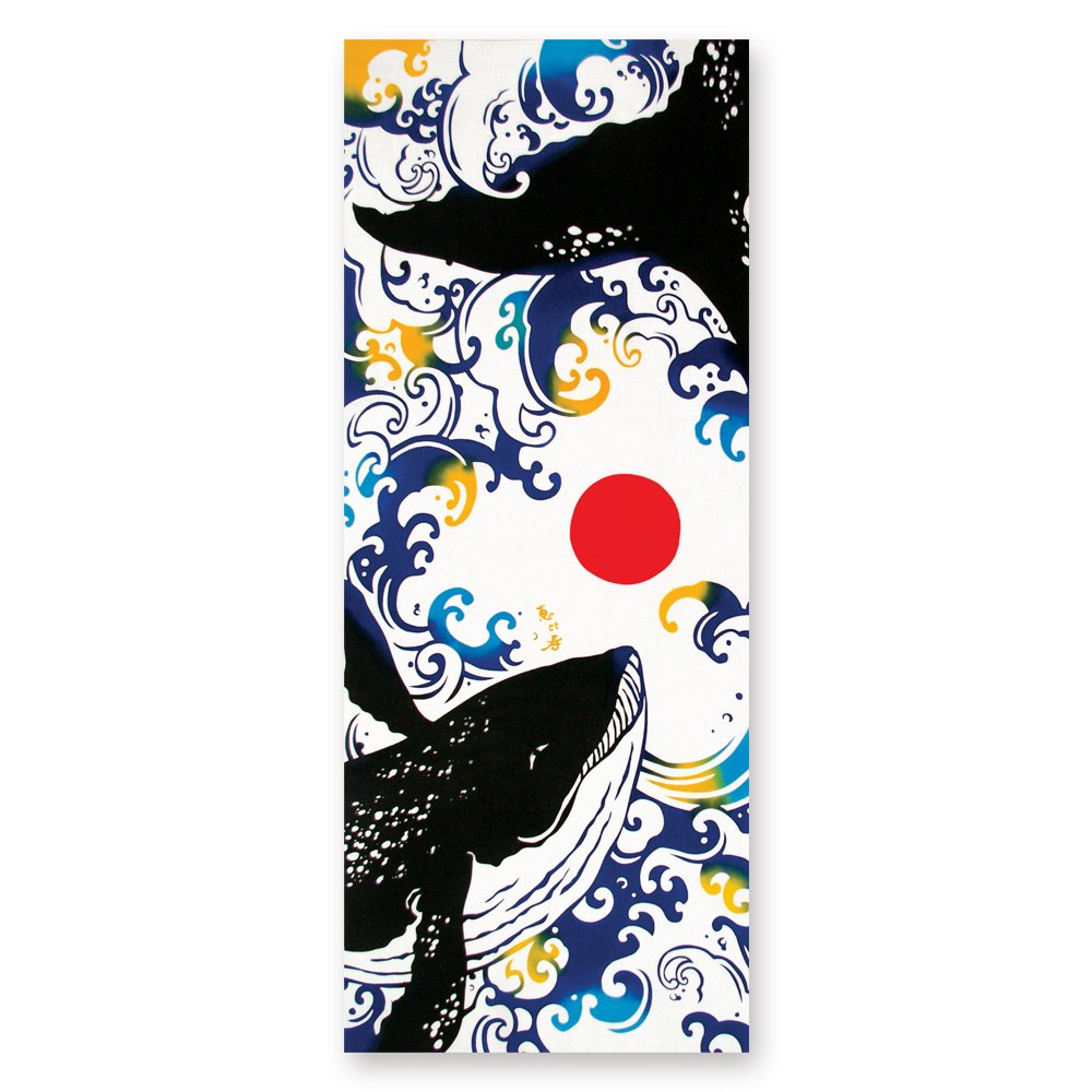 Tenugui Towel Ebisu Whale|Japanese Cotton
