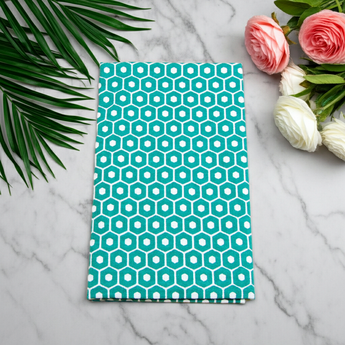Tenugui Towel: Green Hexagon