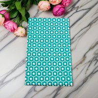 Visit Tenugui Towel: Green Hexagon
