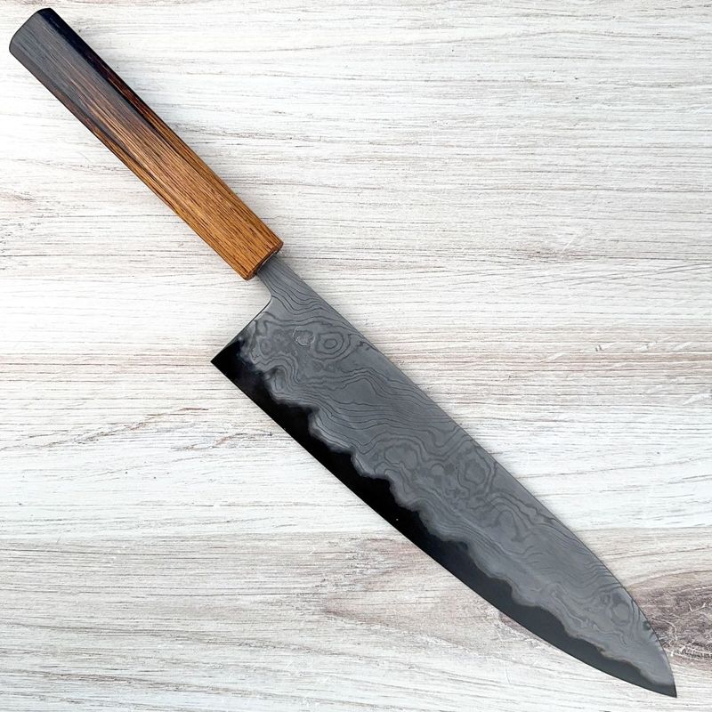✩Tubaki✩ TSUBAKI Blue #2 Damascus Gyuto 240mm|Carbon