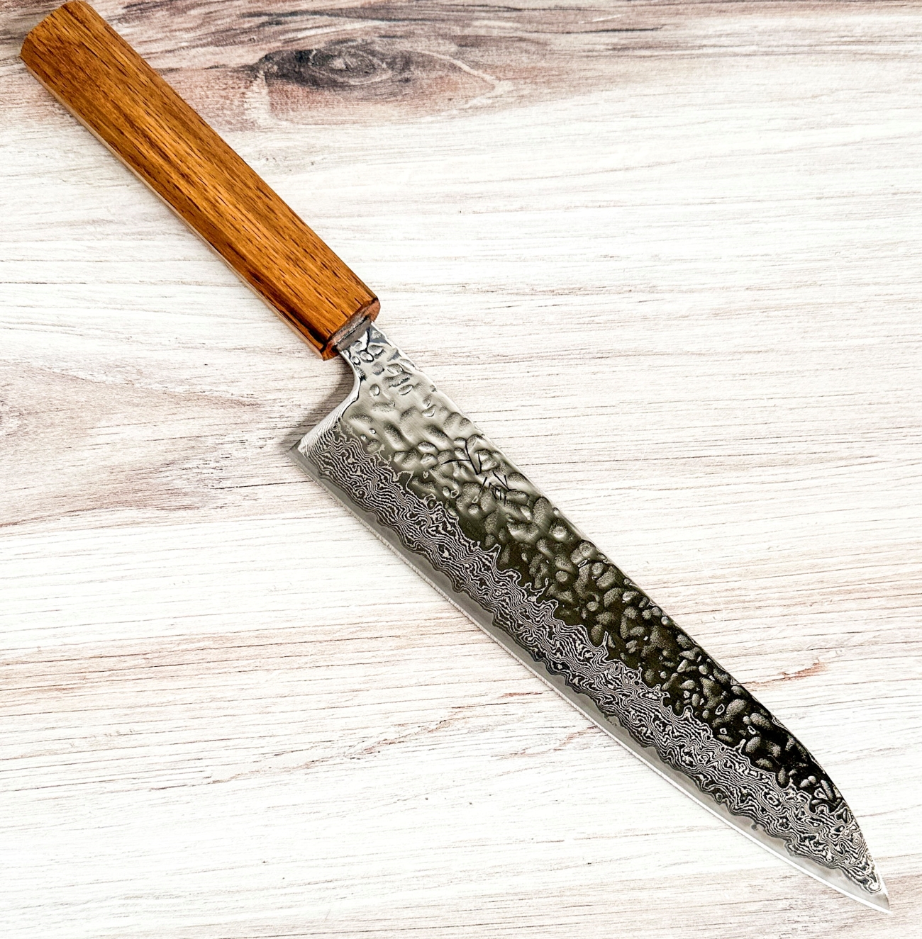 AUS10 牛刀240mm 楽天市場】包丁 和牛刀 240mm 45層ダマスカス AUS10 ステンレス 槌目