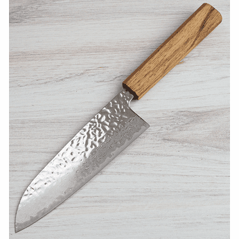 Tsunehisa AUS10 Hammered Damascus Santoku 170mm