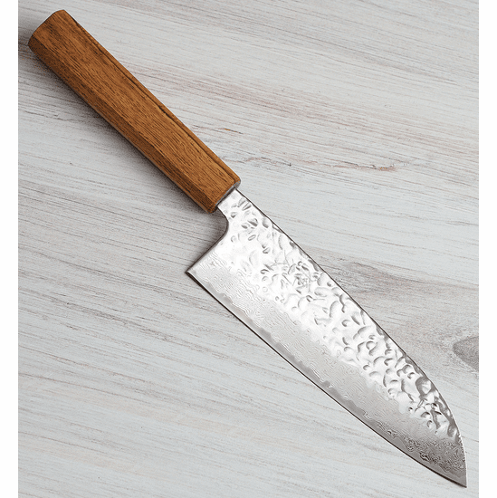 Tsunehisa AUS10 Hammered Damascus Santoku 170mm