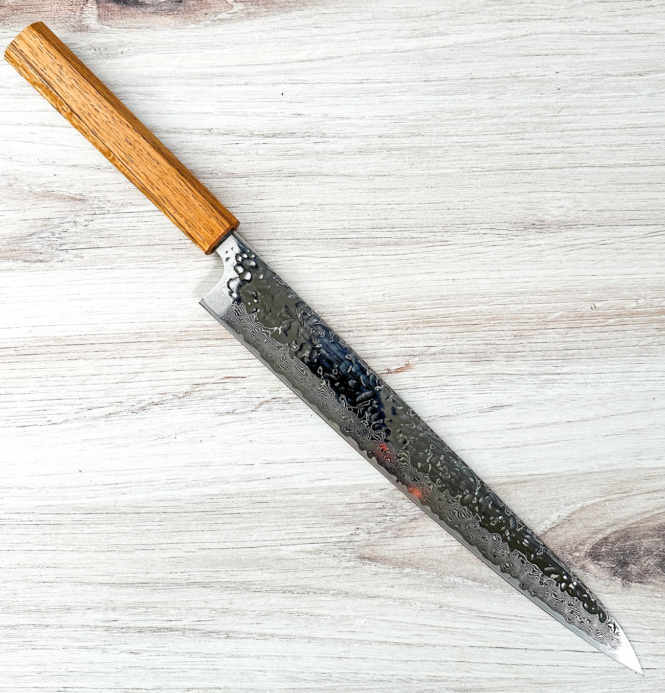 Tsunehisa AUS10 Hammered Damascus Suji 270mm