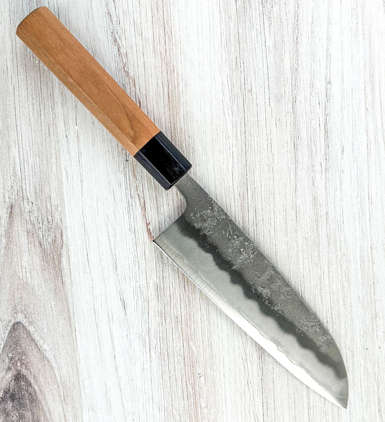 Yahiko Ginsan Nashiji Hand Engraved Santoku 165mm