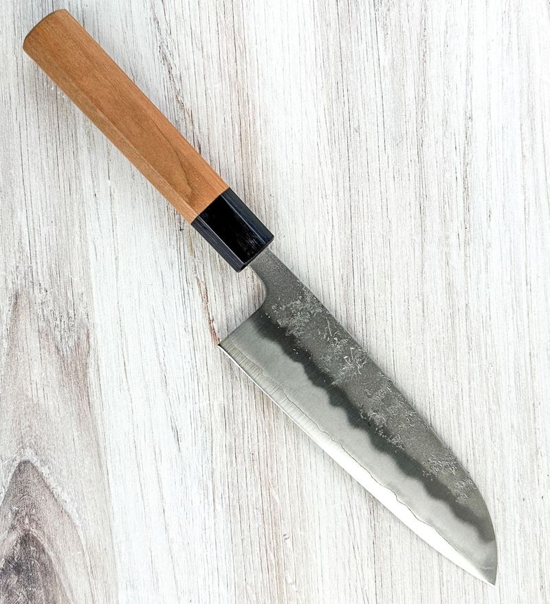 Yahiko Ginsan Nashiji Santoku 165mm|Hand Engraved