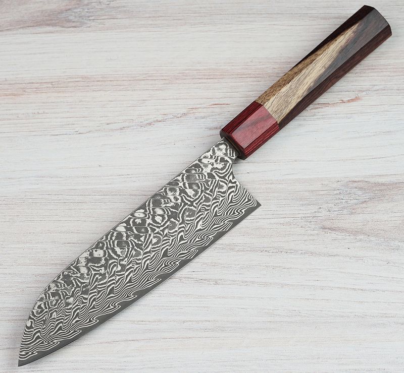 Yoshimi Kato SG2 Damascus Santoku 165mm|Echizen