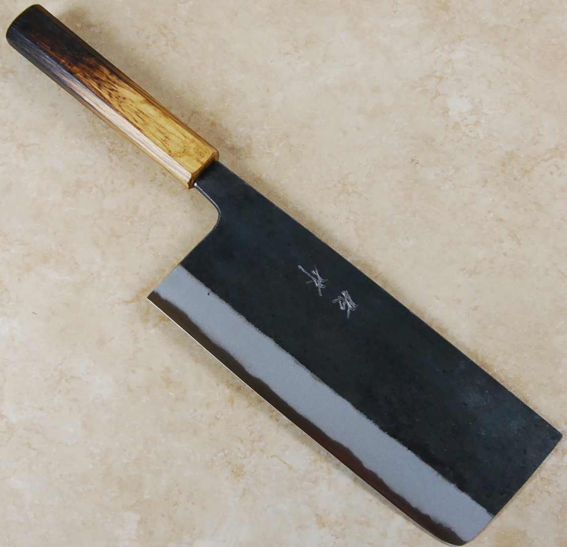 Yusaku Blue #2 Kurouchi Tall Nakiri 180mm