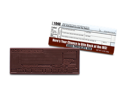 2″x5″ Dark Chocolate Wrapper Bar � IRS 1040 <br>Case of 50-$139.99
