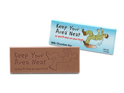 2″x5″ Milk Chocolate Wrapper Bar � Keep your area neat! <br>case of 50: $139.99