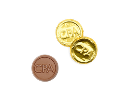 CPA Chocolate Coins<br> case of 250: $129.99