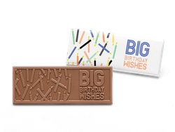 2″x5″ Milk Chocolate Wrapper Bar � Birthday Wishes <br> case of 50: $139.99