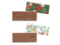 Holiday Mixed Case of 2″x5″ Themed Milk Chocolate Wrapper Bars �<br> case of 50: $139.99