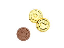 Smiley Face Milk Chocolate Coin <br> case of 250: $129.99