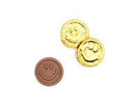 Smiley Face Milk Chocolate Coin <br> case of 250: $129.99
