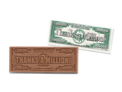 2″x5″ Milk Chocolate Wrapper Bar � Thanks-a-Million<br>case of 50: $139.99